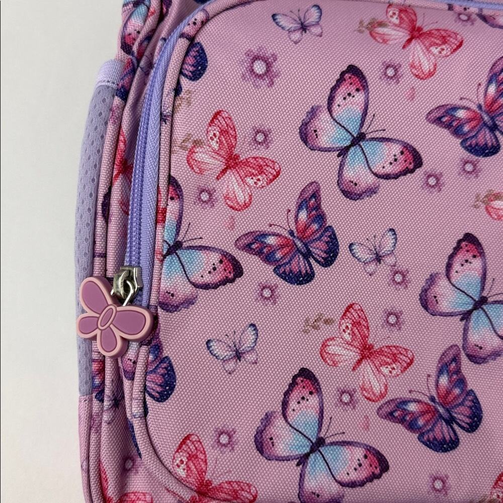 NWOT Purple & Pink Butterfly Print Kids 3-8 years old Backpack - Picture 7 of 13